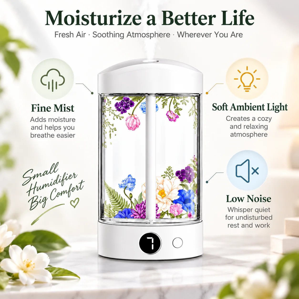 Mini Desktop Humidifier with Digital Display - Image 2