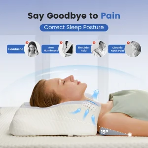 King Size Ergonomic Memory Foam Bed Pillow - Thumbnail Image 3