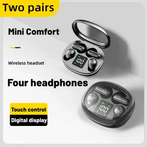 2in1 Wireless Bluetooth Earbuds, Mini Invisible Sleep and Sports Earphones, - Thumbnail Image 4
