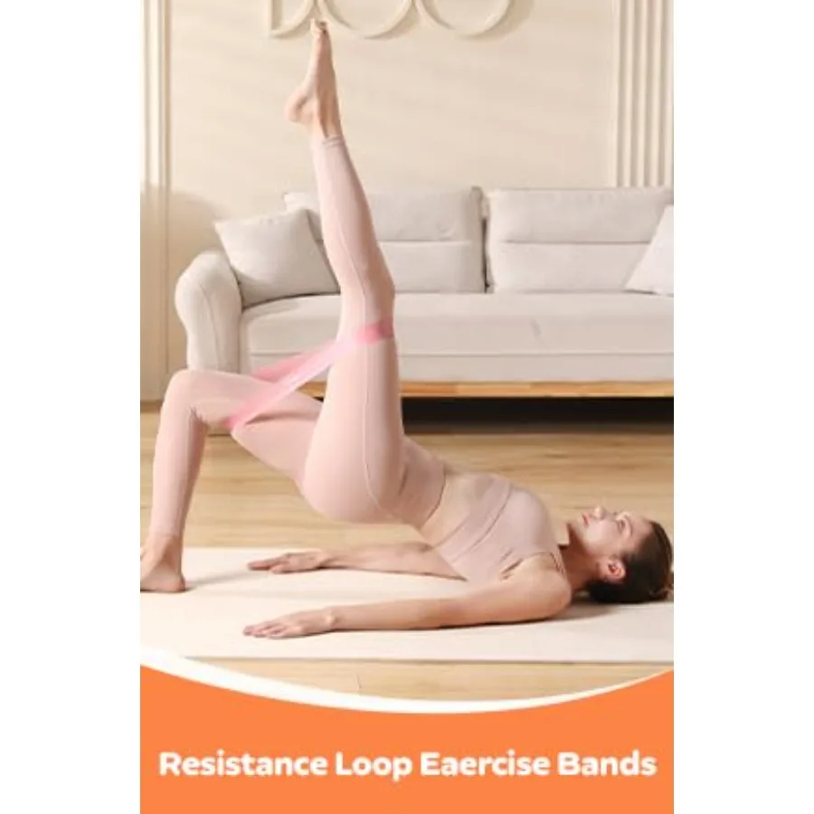 Pilates Kit, 9" Anti-Burst Mini Ball, Yoga Rings for Legs, 5 Resistance Bands - Image 6
