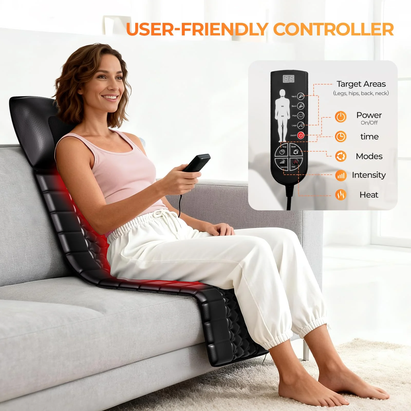 Full Body Massage Mat with Detachable Neck Massager - Image 5