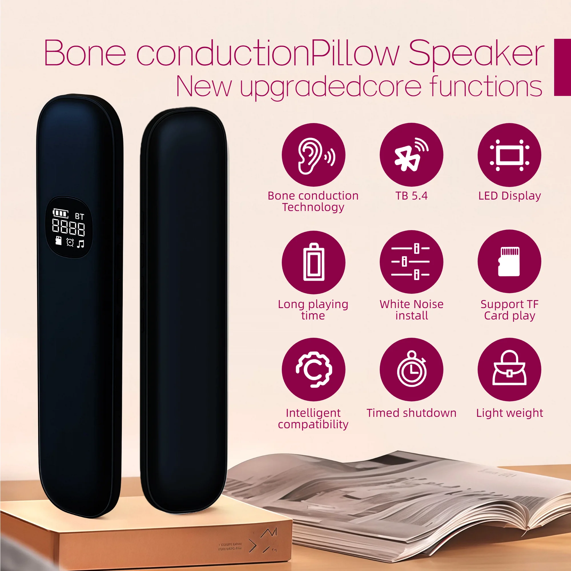 Wireless Black Under Pillow Bone Conduction Speaker - Image 7