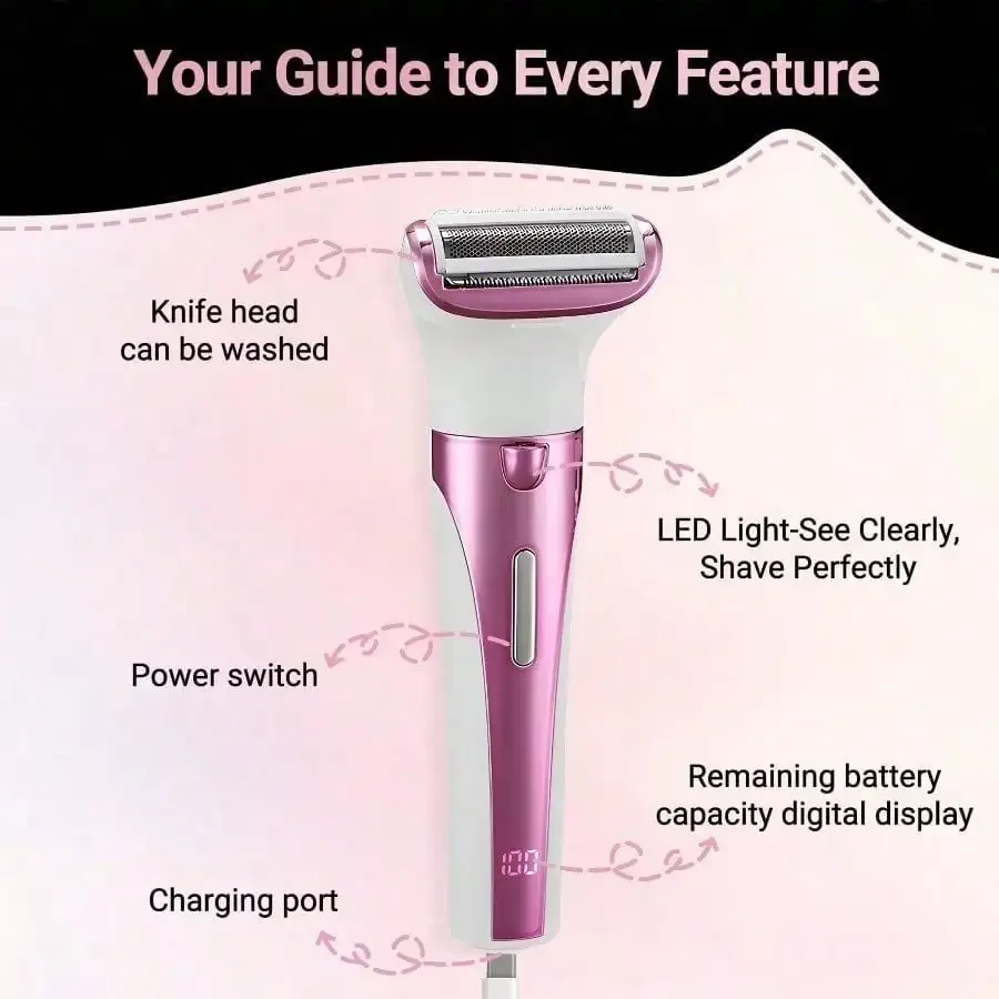 5-In-1 Rechargeable Cordless Electric Shaver For Women - Image 4