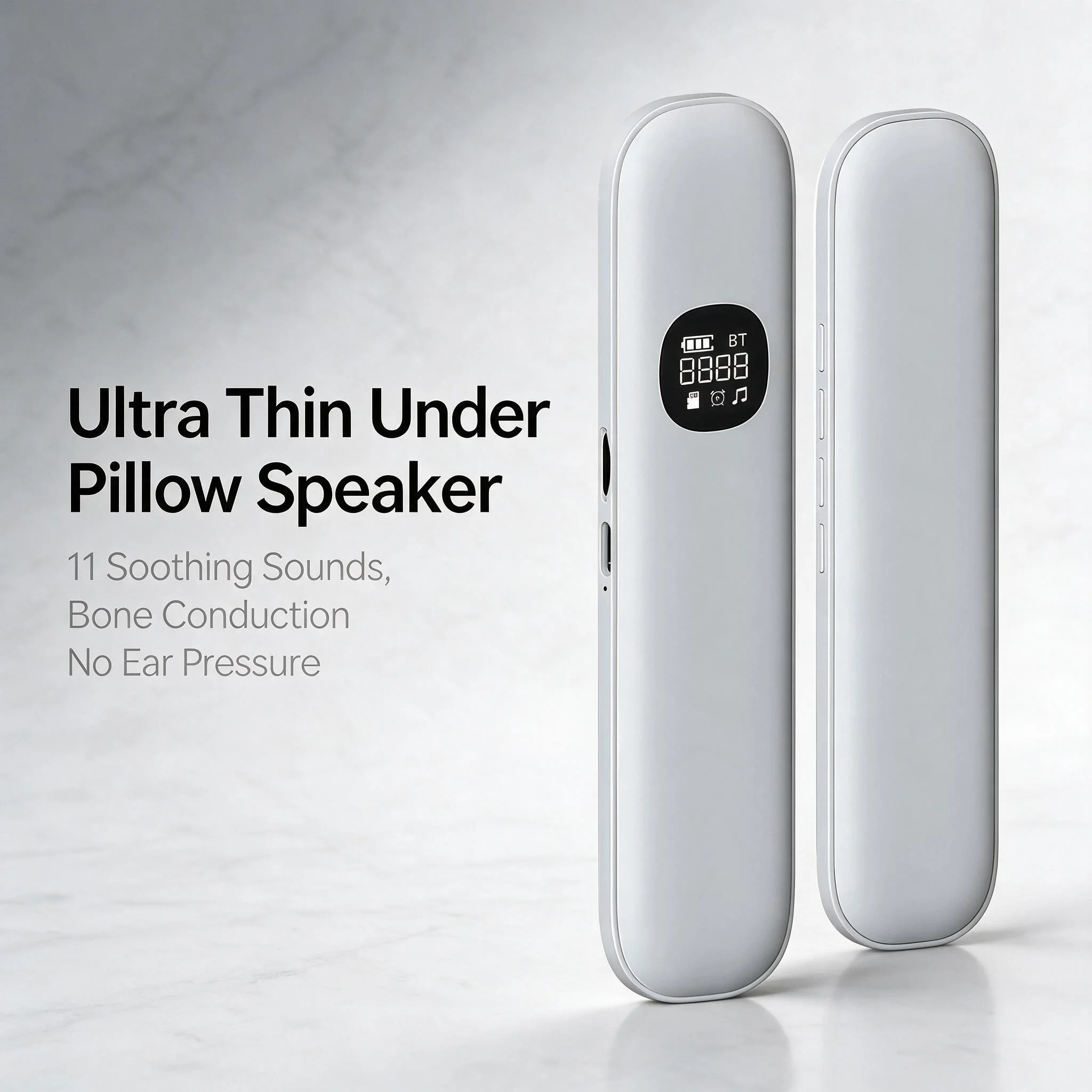 White Sleep Headband Bone Conduction Wireless Bluetooth Speaker Under Pillow HD Sound Side Sleeper Eye Mask - Image 1