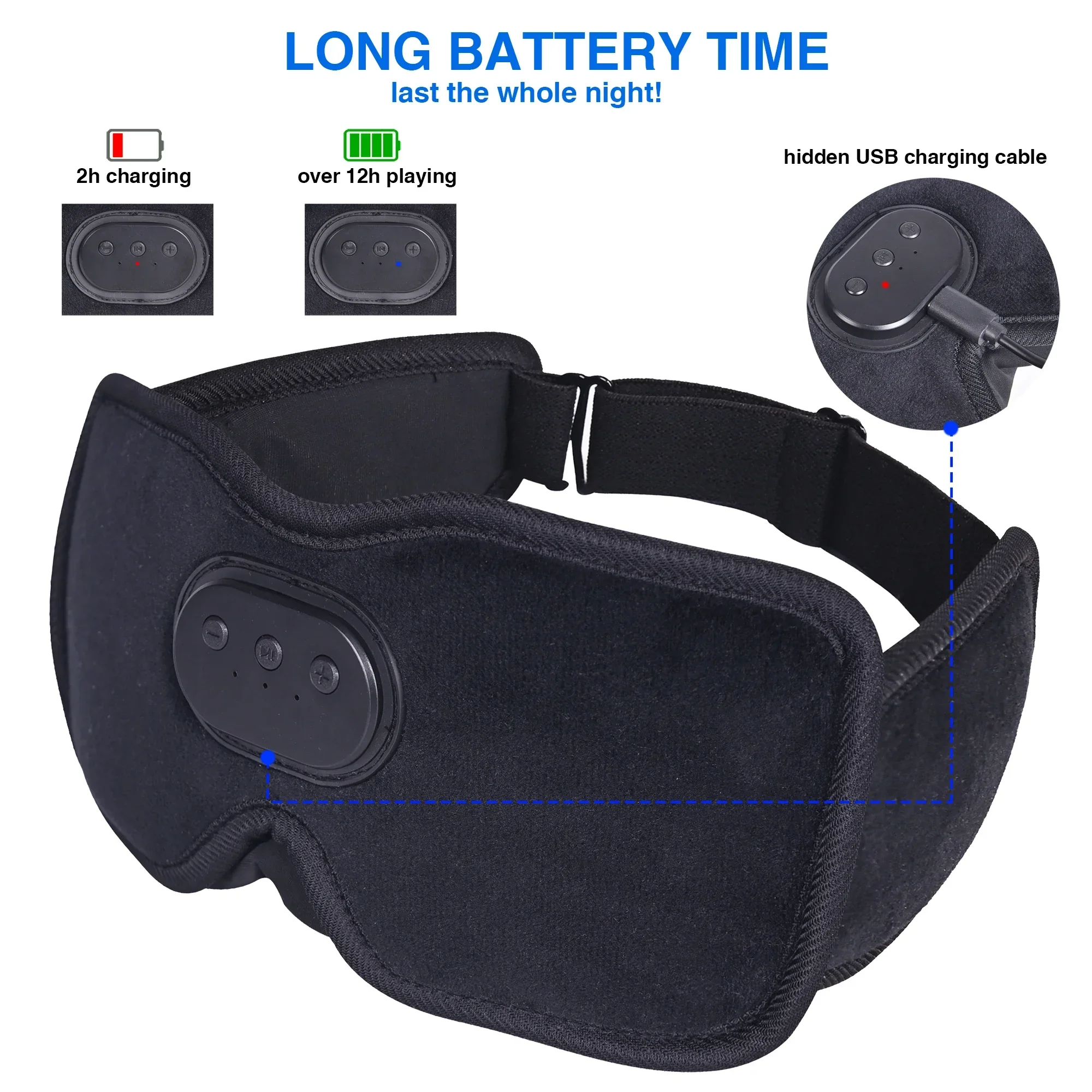 Bluetooth Sleep Eye Mask With Headphones - Image 3