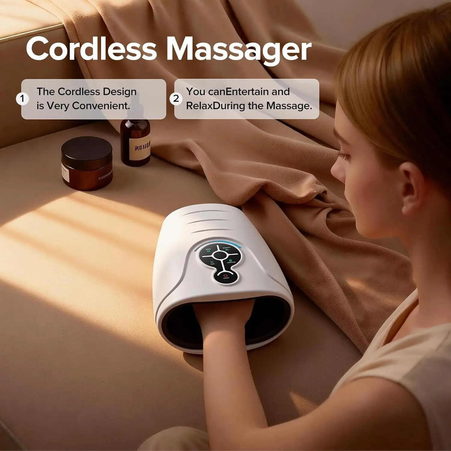 Cordless Heated Hand Massager, - Image 3