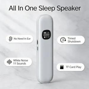 White Sleep Headband Bone Conduction Wireless Bluetooth Speaker Under Pillow HD Sound Side Sleeper Eye Mask - Thumbnail Image 2