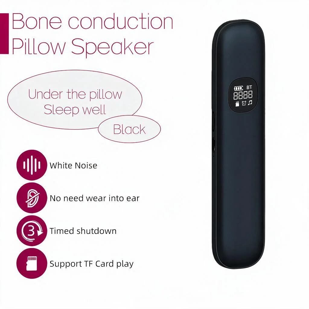 Wireless Black Under Pillow Bone Conduction Speaker - Image 1