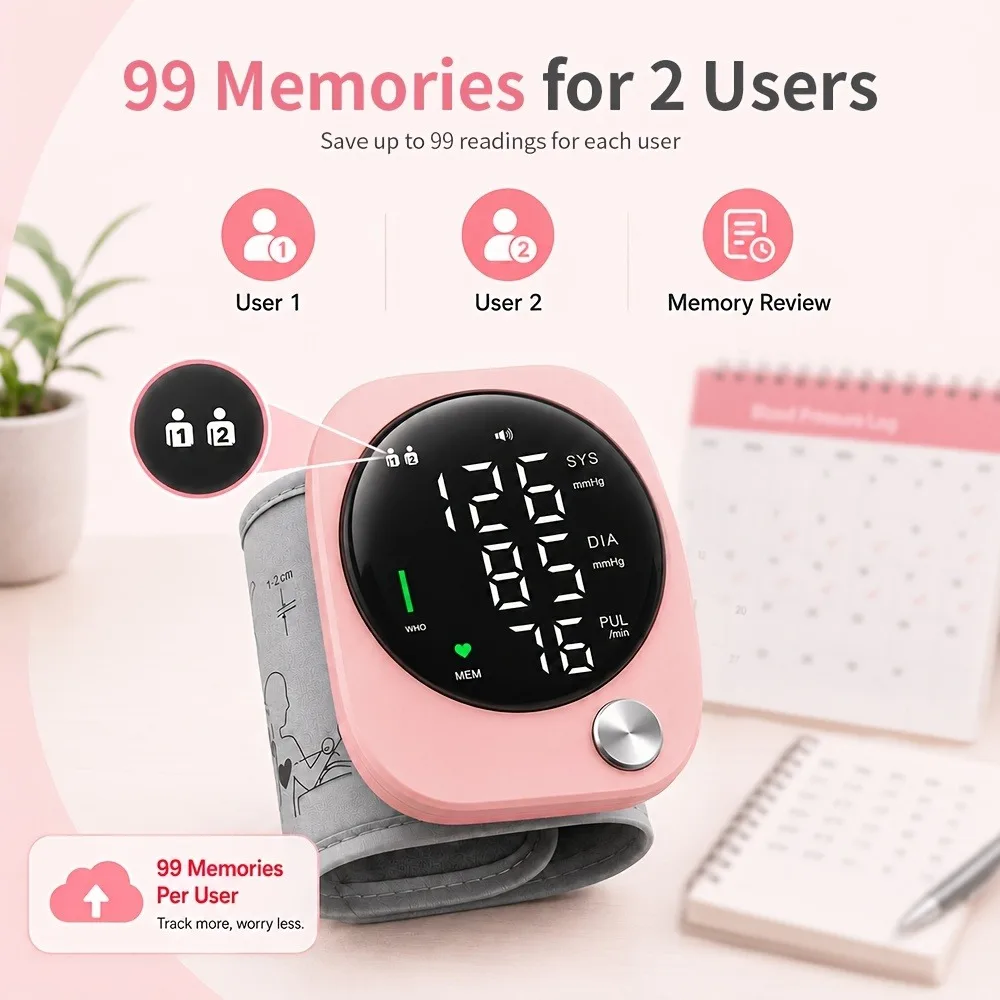 Automatic Wrist Blood Pressure Monitor with Adjustable Cuff, - Image 5
