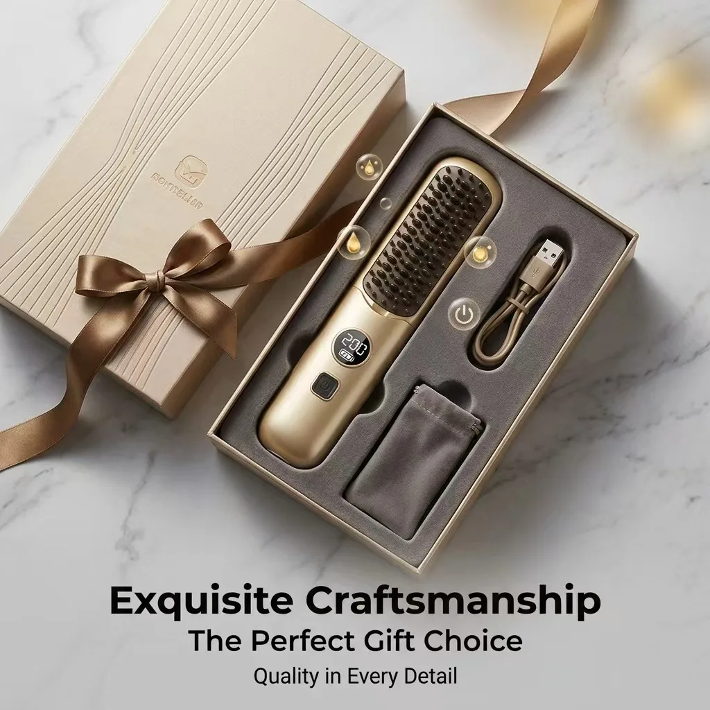 Wireless Ionic Hair Straightener Brush with Essential Oil Hair Care - Image 6