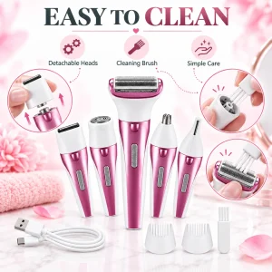 5-In-1 Rechargeable Cordless Electric Shaver For Women