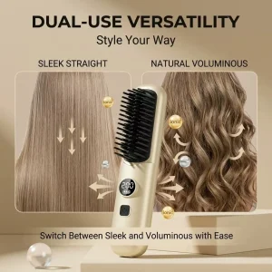 Wireless Ionic Hair Straightener Brush with Essential Oil Hair Care - Thumbnail Image 3