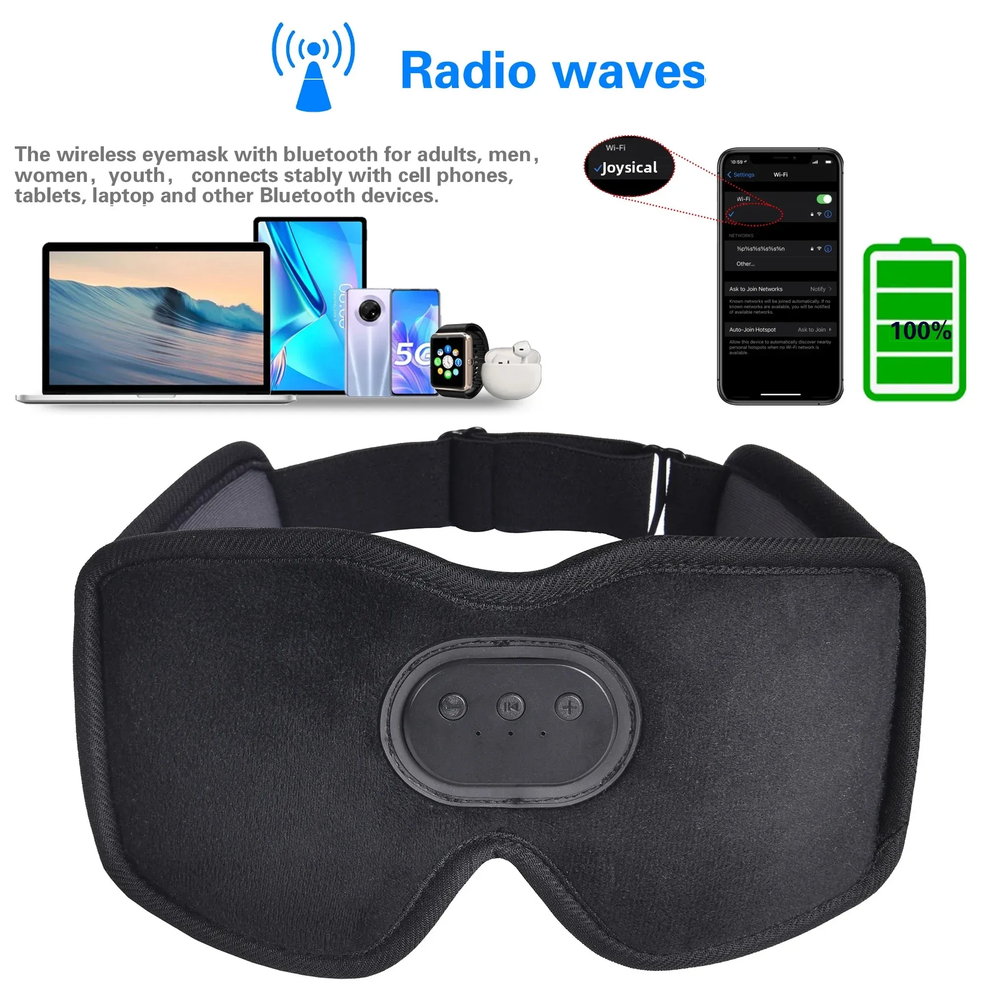 Bluetooth Sleep Eye Mask With Headphones - Image 4