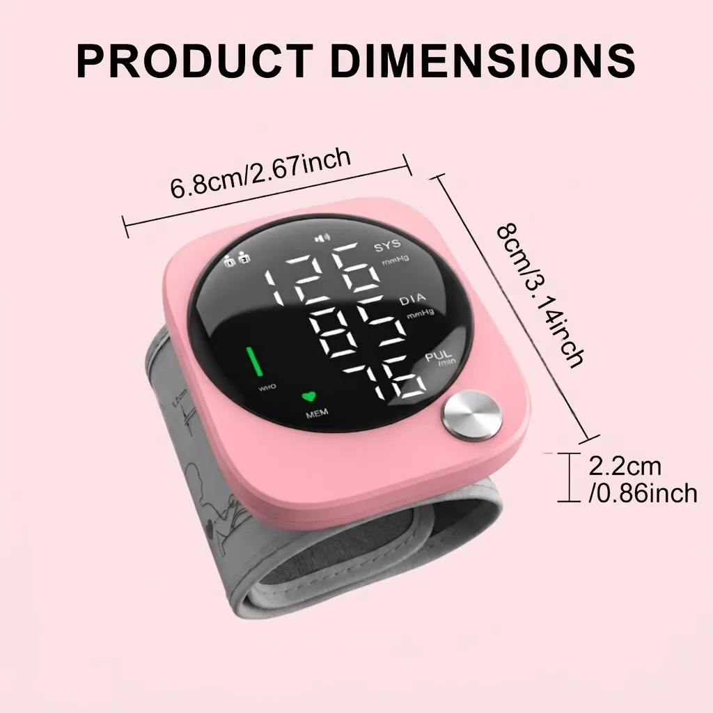 Automatic Wrist Blood Pressure Monitor with Adjustable Cuff, - Image 9