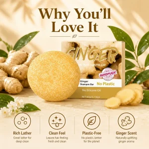Ginger Shampoo Bar For Women & Men - Thumbnail Image 4