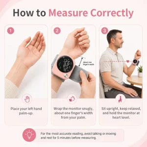 Automatic Wrist Blood Pressure Monitor with Adjustable Cuff, - Thumbnail Image 8