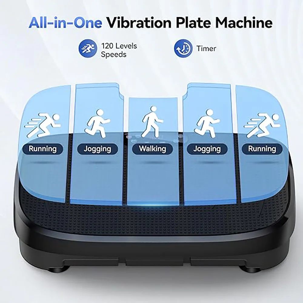 Vibration Plate Fitness Multi-Function Vibration Trainer 330lbs 120 Levels Whole Body Workout for Home Gym Muscle Relax Exercise - Image 2