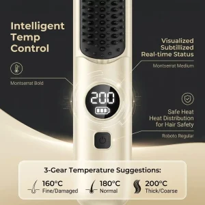 Wireless Ionic Hair Straightener Brush with Essential Oil Hair Care - Thumbnail Image 5