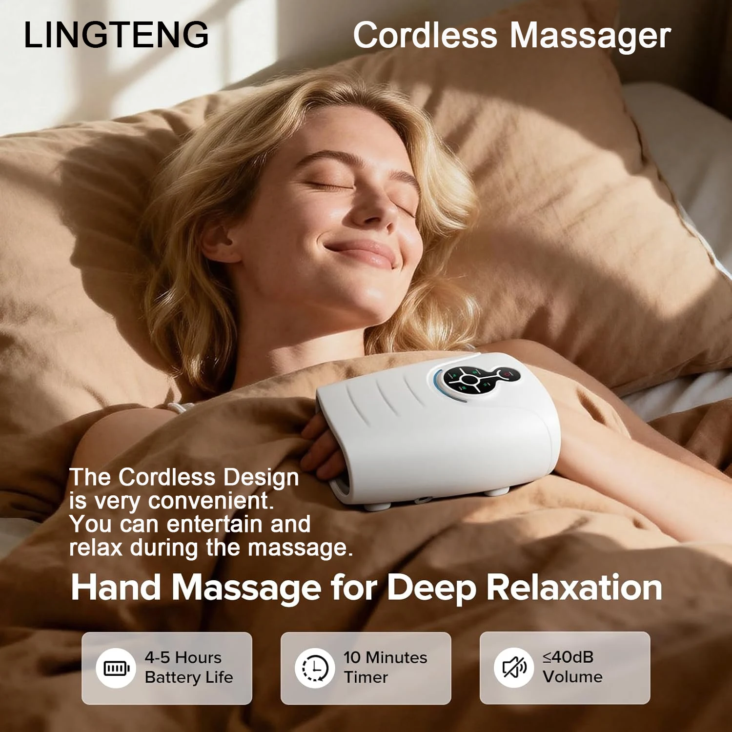 Cordless Heated Hand Massager, - Image 4