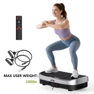 Vibration Plate Fitness Multi-Function Vibration Trainer 330lbs 120 Levels Whole Body Workout for Home Gym Muscle Relax Exercise - Thumbnail Image 7
