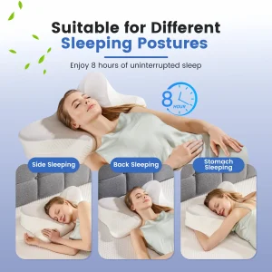 King Size Ergonomic Memory Foam Bed Pillow - Thumbnail Image 4