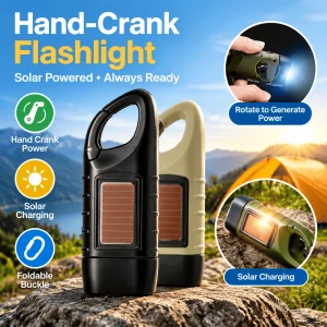 Solar Powered Multifunctional Outdoor Handheld LED Flashlight Emergency Charging Light for Camping Hiking and Adventure Portable for Travel and Emergencies Rechargeable Torch Outdoor Gear