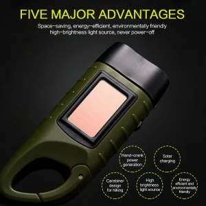 Solar Powered Multifunctional Outdoor Handheld LED Flashlight Emergency Charging Light for Camping Hiking and Adventure Portable for Travel and Emergencies Rechargeable Torch Outdoor Gear - Thumbnail Image 7