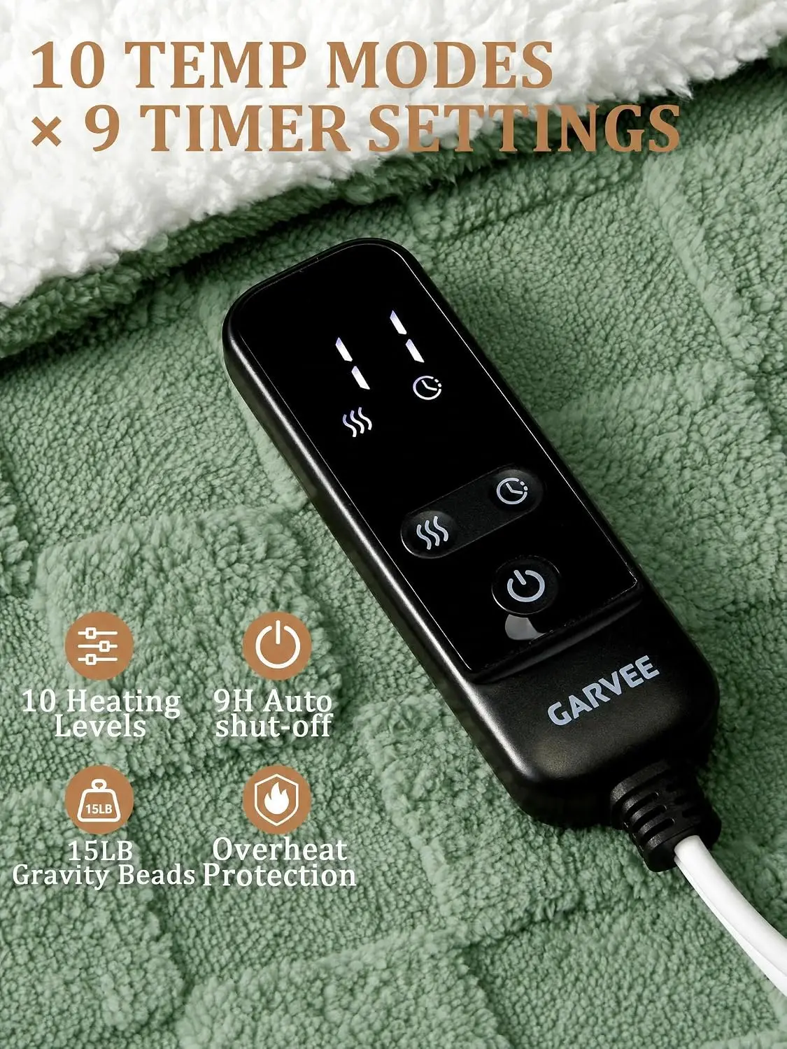Electric Heated, Weighted Blanket Throw - Image 2