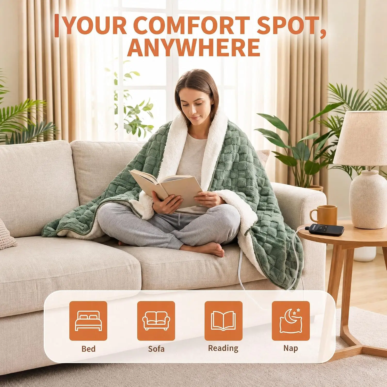 Electric Heated, Weighted Blanket Throw - Image 6