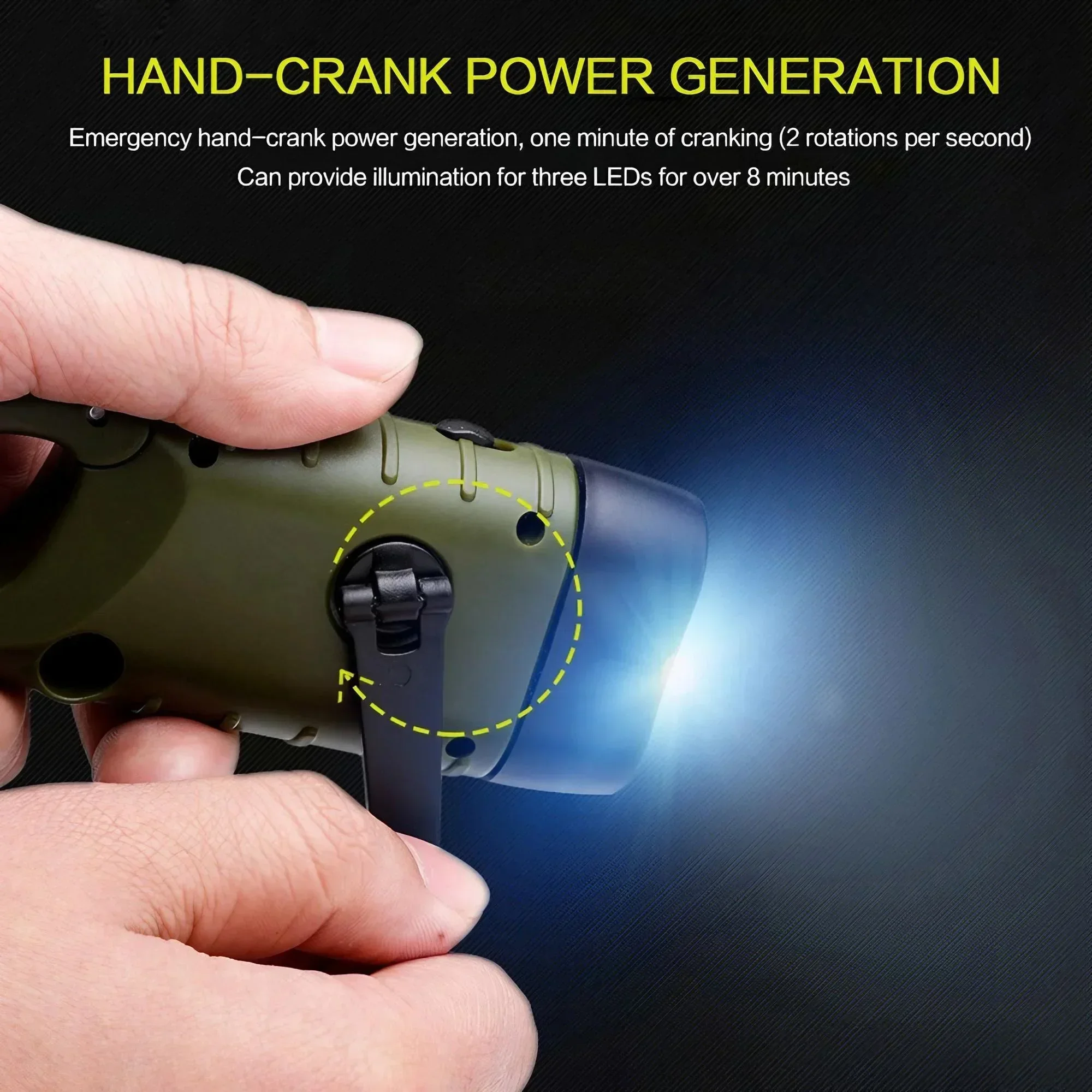 Solar Powered Multifunctional Outdoor Handheld LED Flashlight Emergency Charging Light for Camping Hiking and Adventure Portable for Travel and Emergencies Rechargeable Torch Outdoor Gear - Image 6