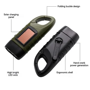 Solar Powered Multifunctional Outdoor Handheld LED Flashlight Emergency Charging Light for Camping Hiking and Adventure Portable for Travel and Emergencies Rechargeable Torch Outdoor Gear - Thumbnail Image 4